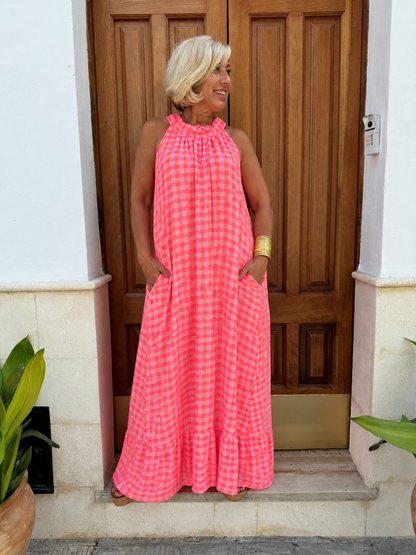 VESTIDO VICHY FLUOR
