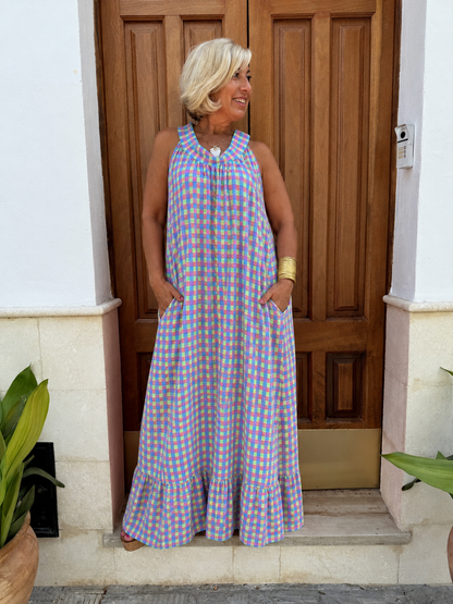 VESTIDO VICHY FLUOR