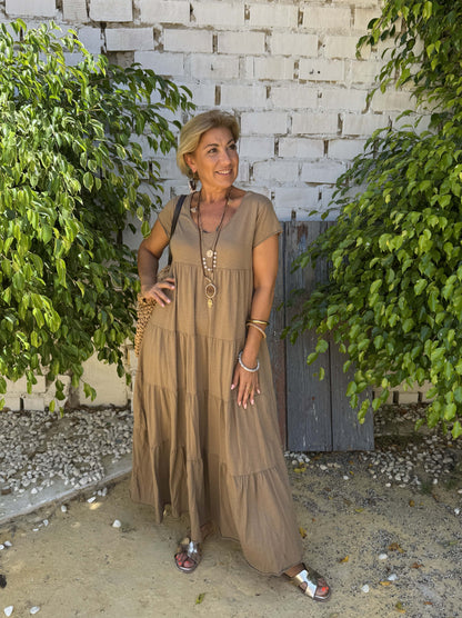 VESTIDO ALGODÓN VOLANTES