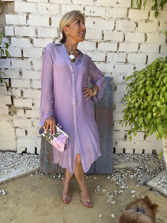 VESTIDO CAMISERO TRANSPARENCIA