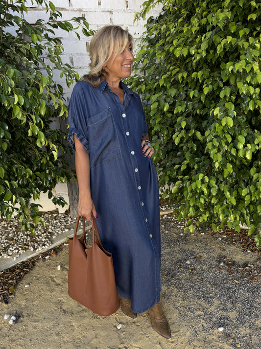 VESTIDO CAMISERO VAQUERO GOMA