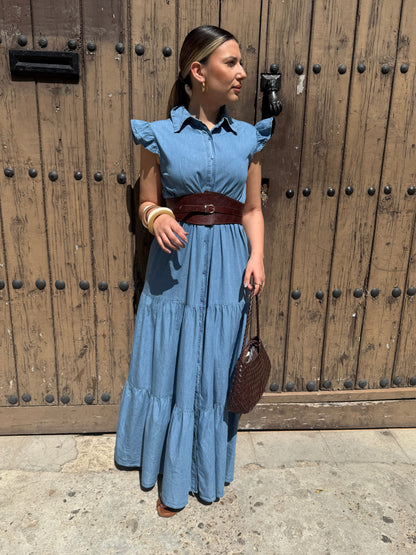 VESTIDO DENIM VOLANTES