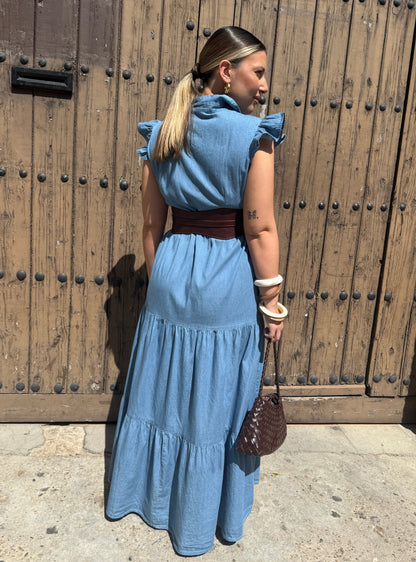 VESTIDO DENIM VOLANTES