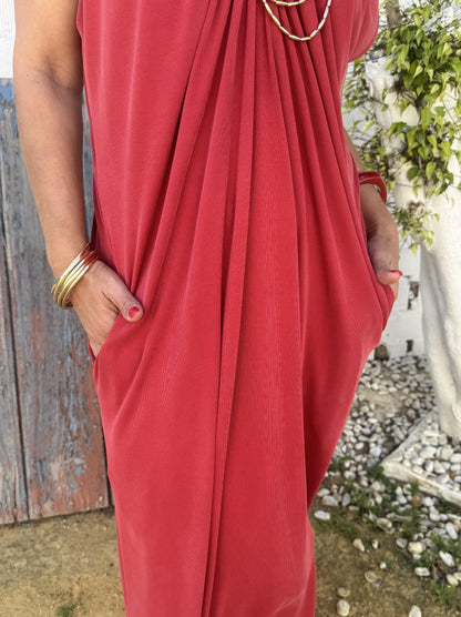 VESTIDO ESCOTE CORDÓN