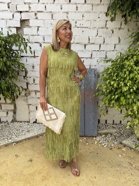 VESTIDO FLECOS SIN MANGA