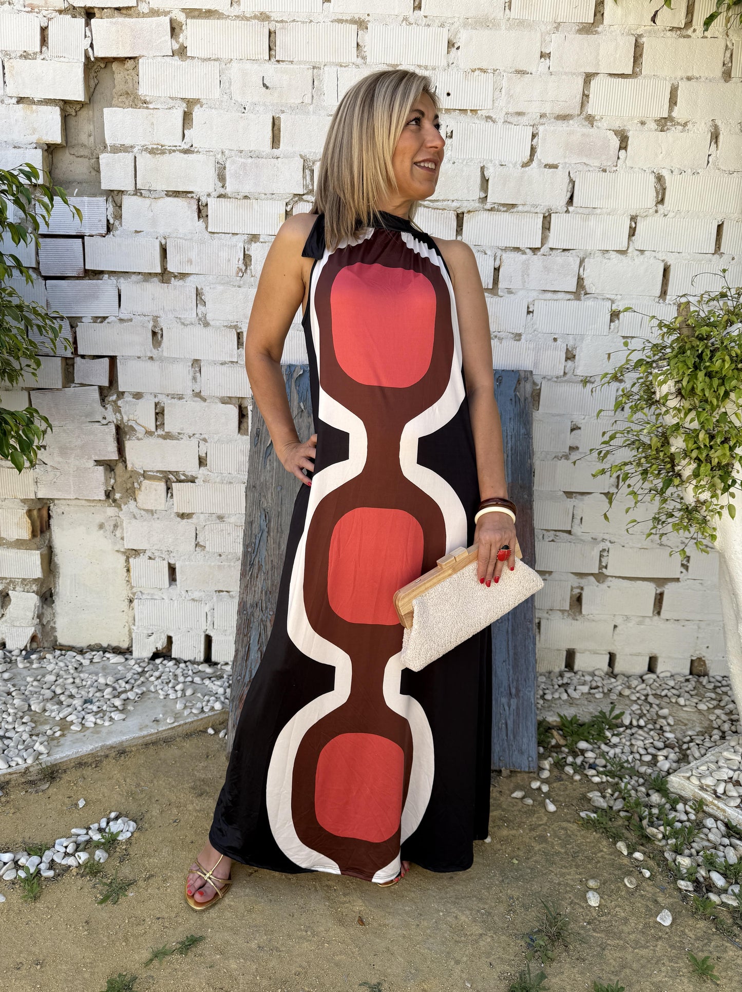 VESTIDO HALTER LICRA FRÍA ESTAMPADO