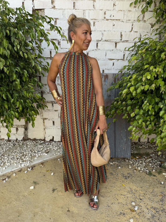 VESTIDO HALTER ZIGZAG