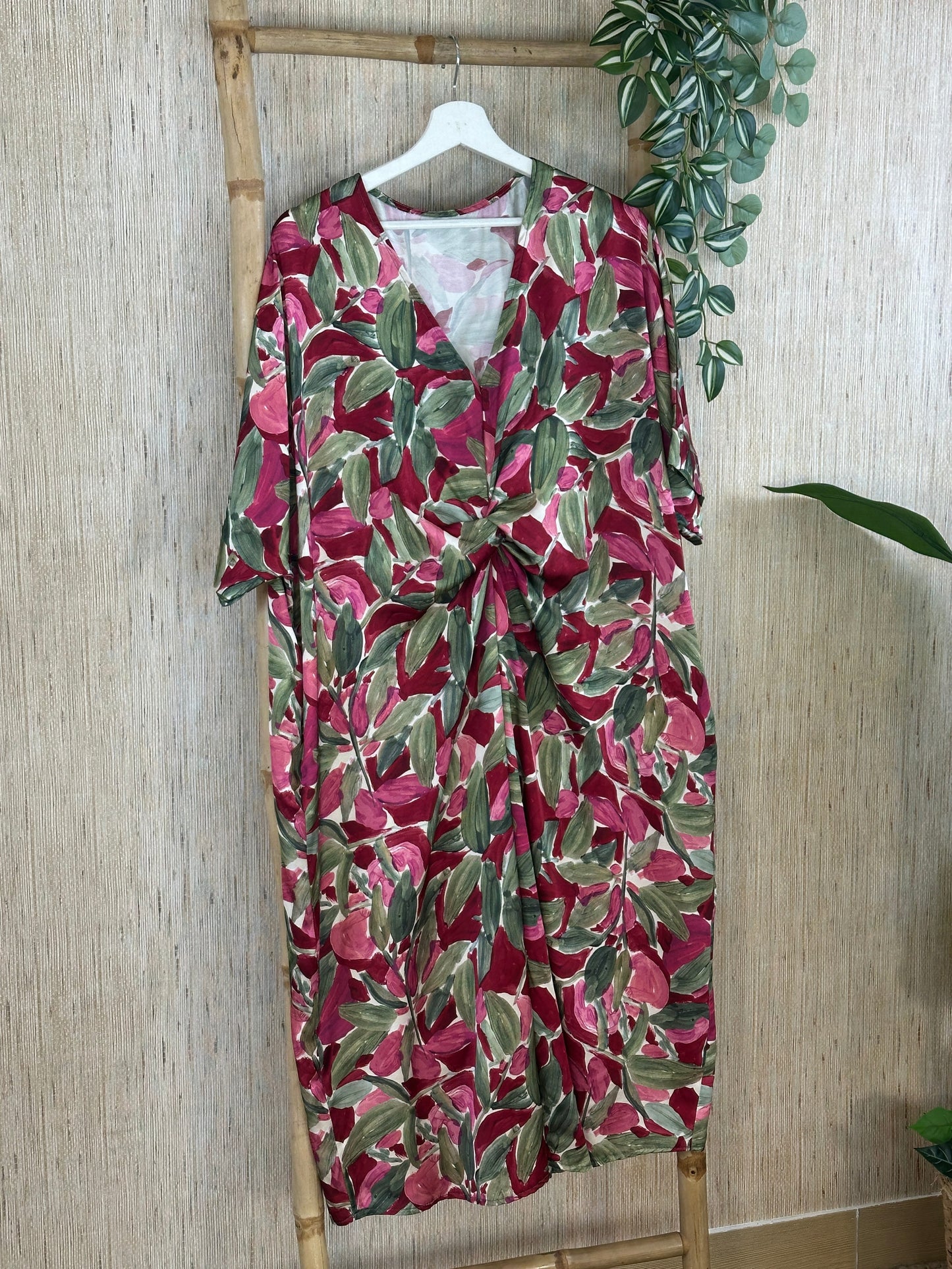 PREVENTA - VESTIDO NUDO HOJAS