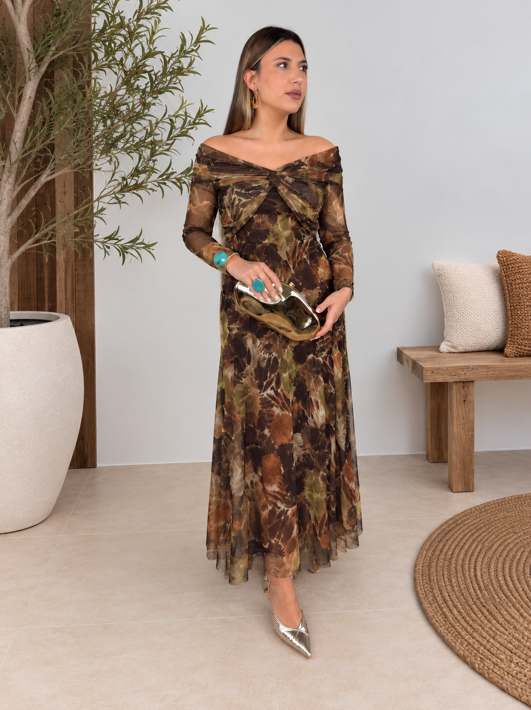 VESTIDO TUL MANGA LARGA