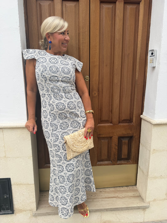 VESTIDO VICHY BORDADO