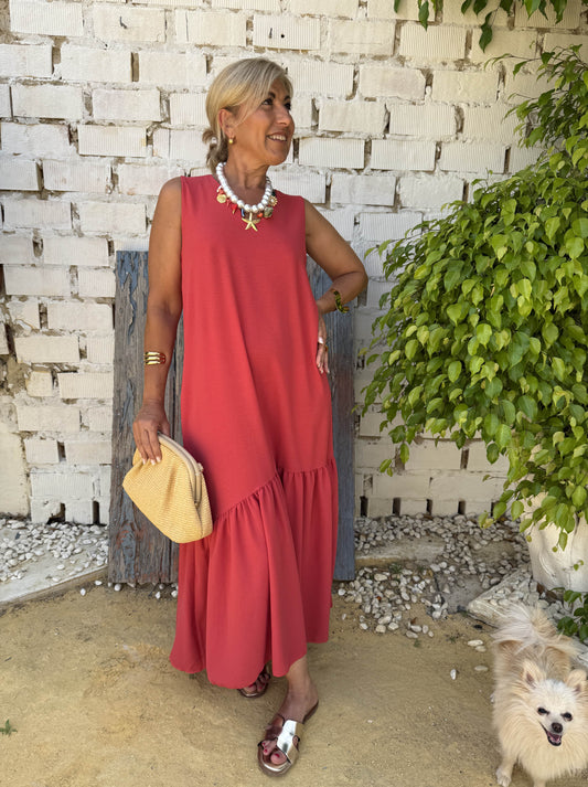 VESTIDO VOLANTE ASIMETRICO