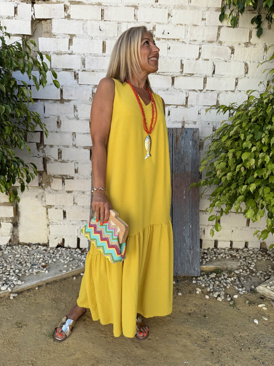VESTIDO VOLANTE ASIMETRICO