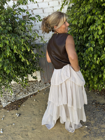 VESTIDO VOLANTES ASIMÉTRICOS PALABRA DE HONOR