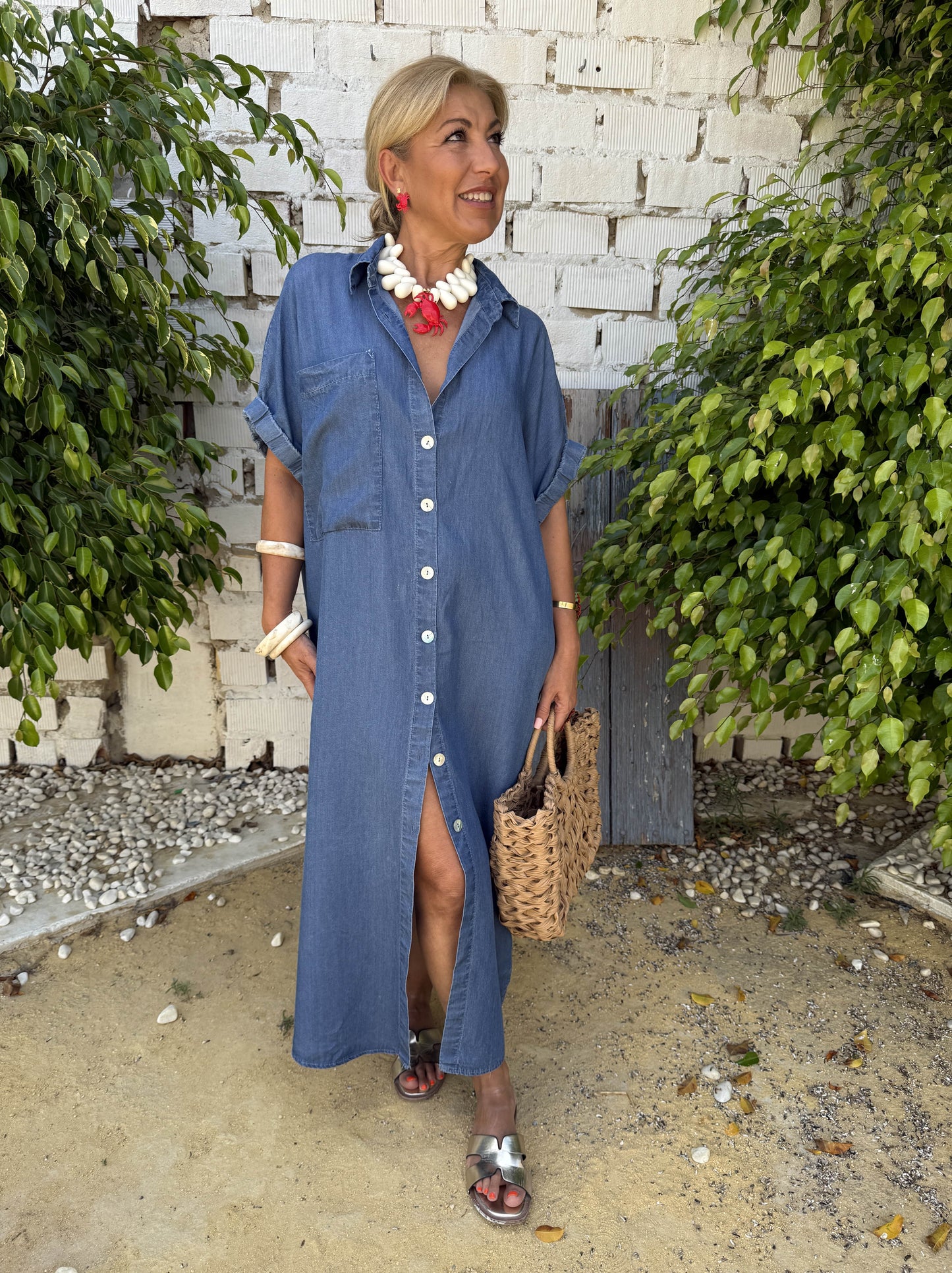 VESTIDO CAMISERO VAQUERO GOMA