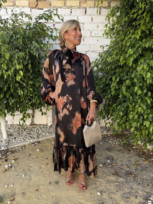 VESTIDO CUELLO LAZO