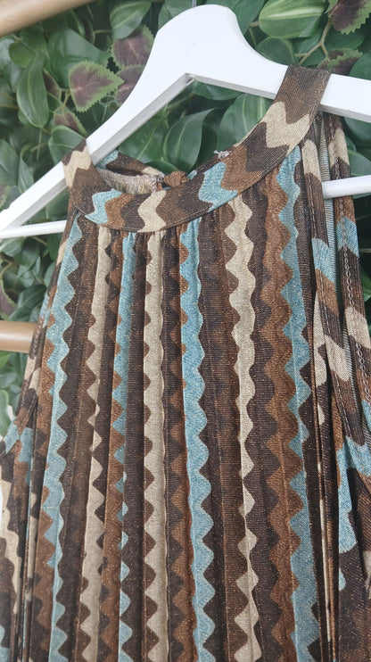 VESTIDO HALTER PLISADO BRILLO