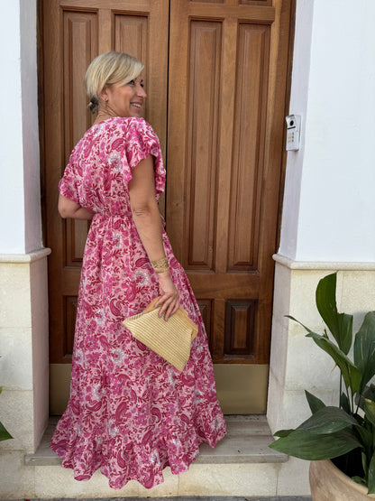 VESTIDO INDIO MANGA VOLANTE