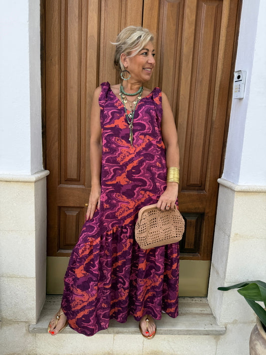 VESTIDO LAZO TIRANTES ESTAMPADO