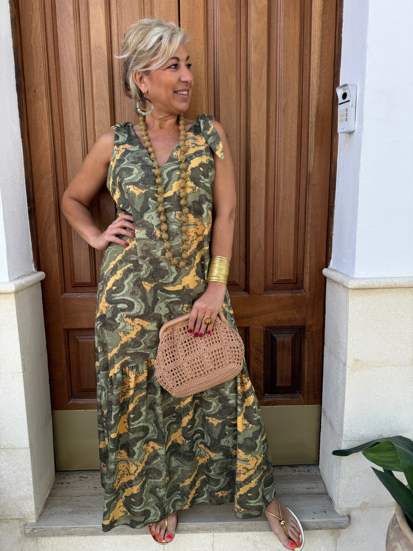 VESTIDO LAZO TIRANTES ESTAMPADO