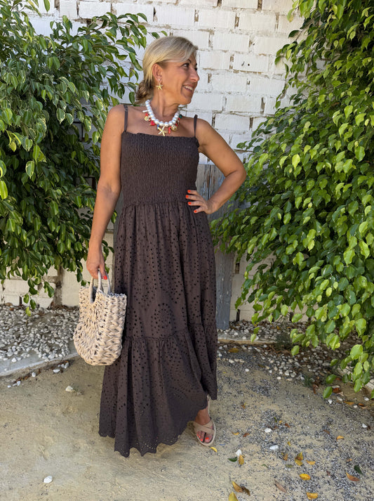 VESTIDO PERFORADO NIDO DE ABEJA