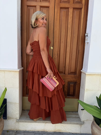 VESTIDO VOLANTES ASIMÉTRICOS PALABRA DE HONOR