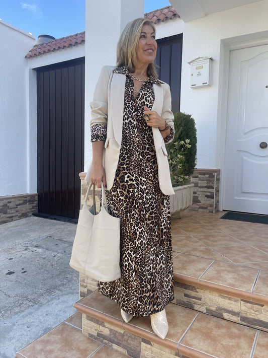 VESTIDO MANGA MURCIÉLAGO LEOPARDO