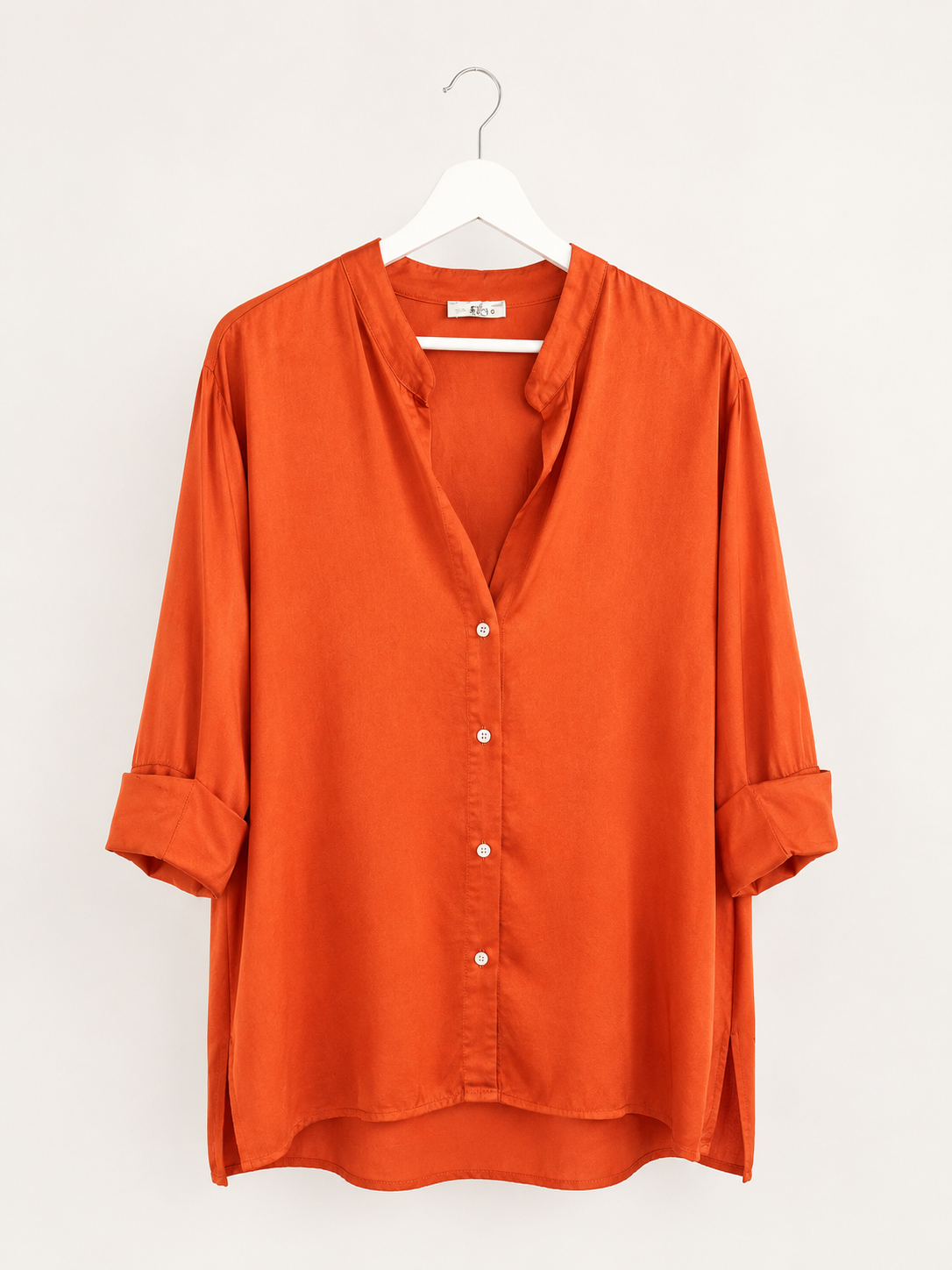 CAMISA SATINADA CUELLO MAO