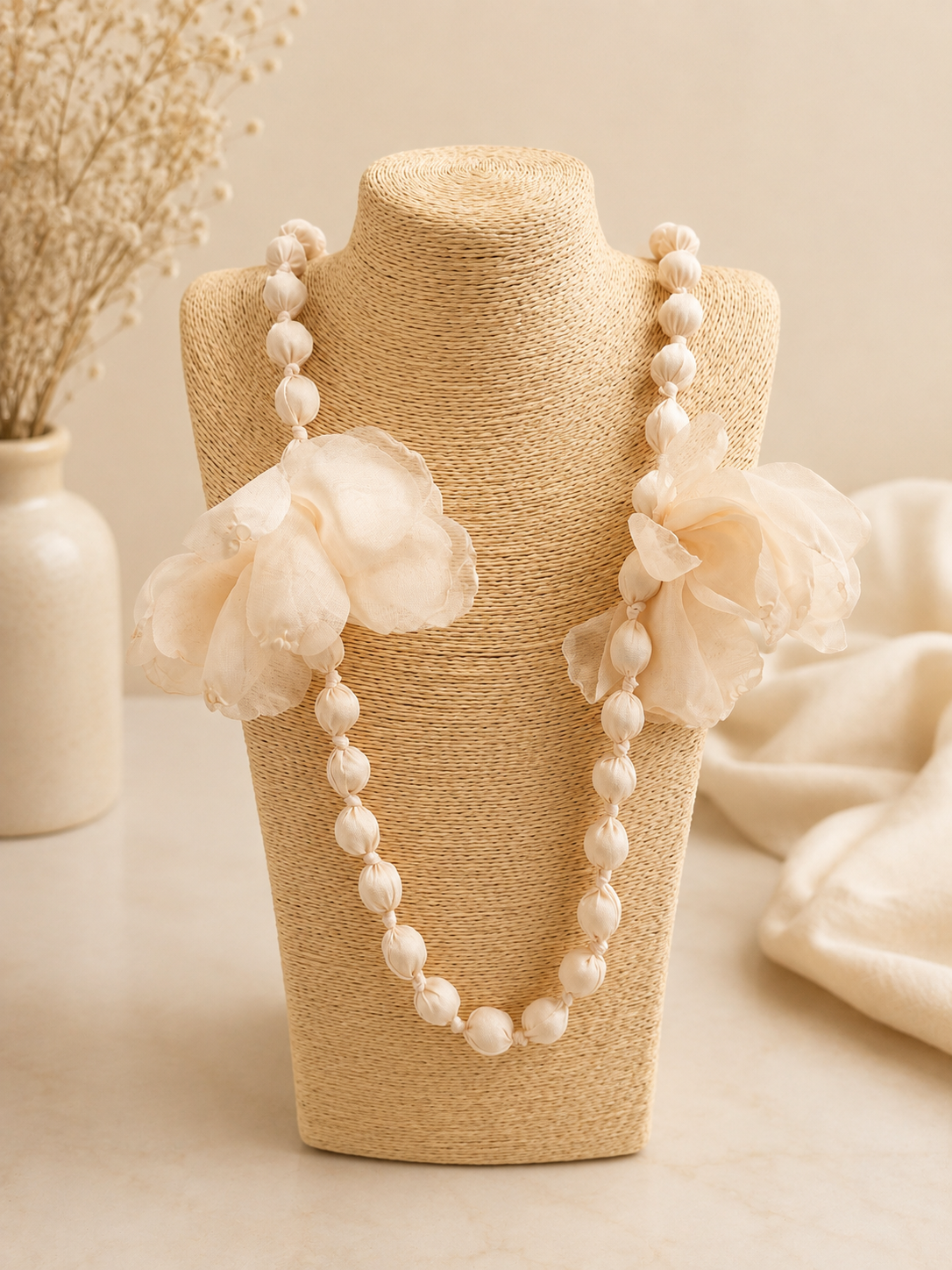 COLLAR LARGO BOLAS FLOR