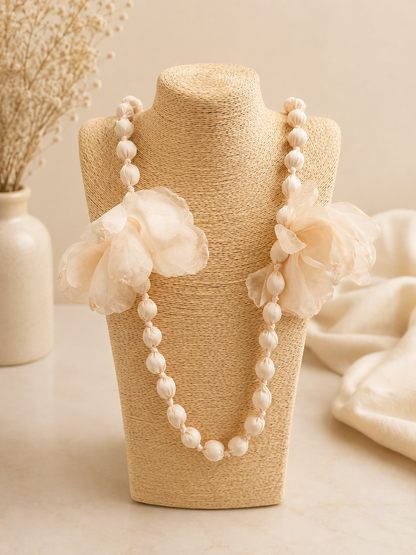 COLLAR LARGO BOLAS FLOR