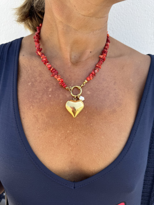 COLLAR CORAL CORAZÓN