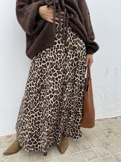 FALDA LARGA LEOPARDO