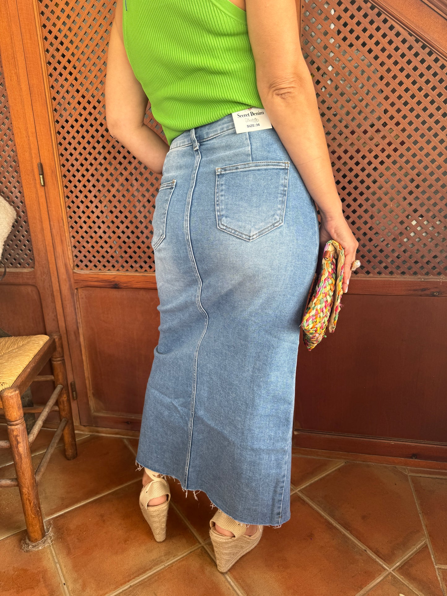 SAIA DENIM DE ABERTURA LONGA