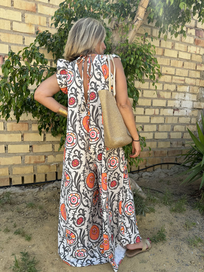 PRINTED RUFFLE JUMPSUIT