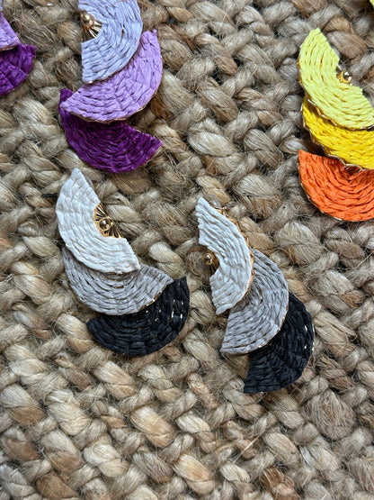 RAFFIA FAN EARRING