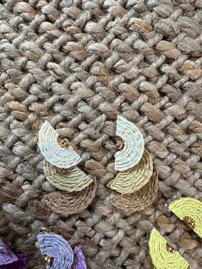 RAFFIA FAN EARRING