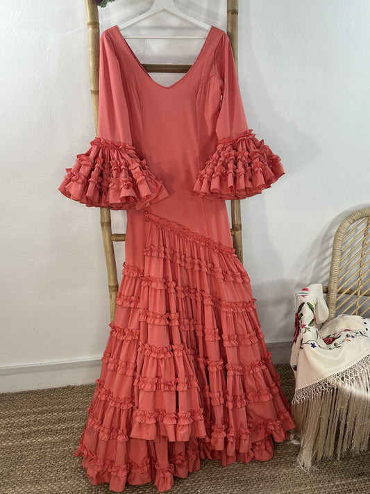 TRAJE DE FLAMENCO DE TRIANA CORAL