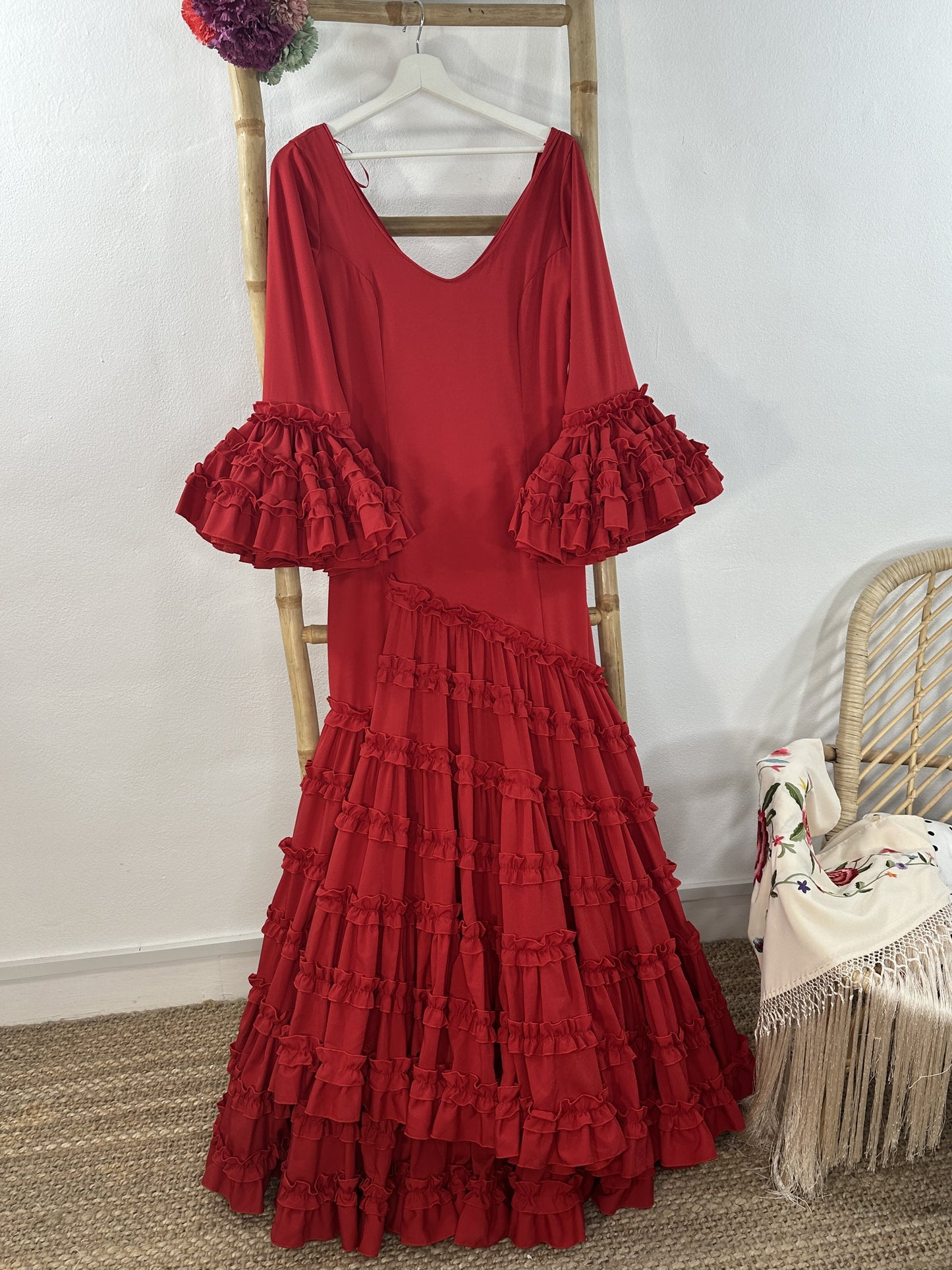 TRAJE DE FLAMENCO TRIANA VERMELHO