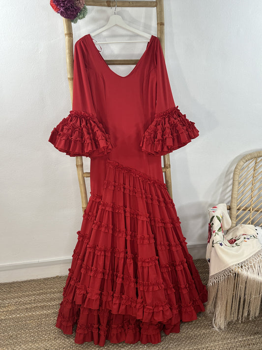 TRAJE DE FLAMENCA TRIANA ROJO