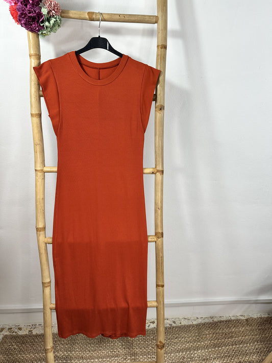 RIBBED DRESS WITH JAPANESE SLEEVE